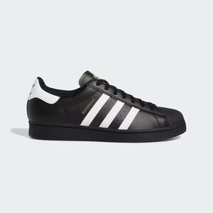 Adidas Black Leather Sneaker White Stripes Superstar